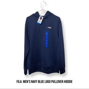 Fila: Men’s Navy Blue LOGO Pullover Hoodie